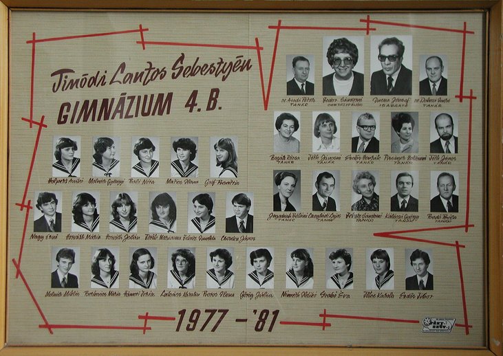 IV.B osztály tablója (1977-1981)