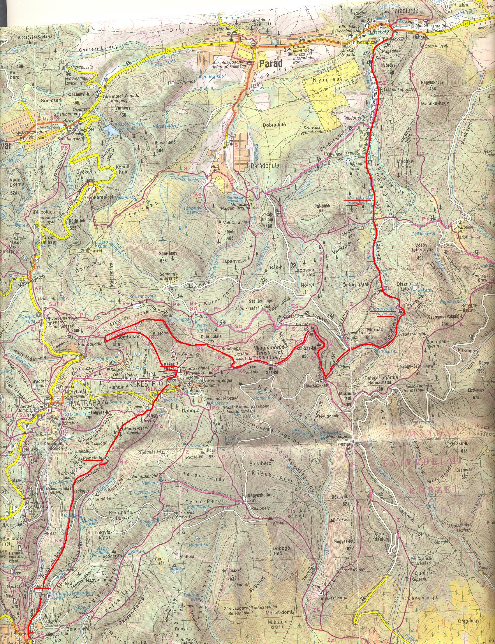 kékestető térkép Hatodik túra   Mátra, Kékes   Sárvári Tinódi kékestető térkép