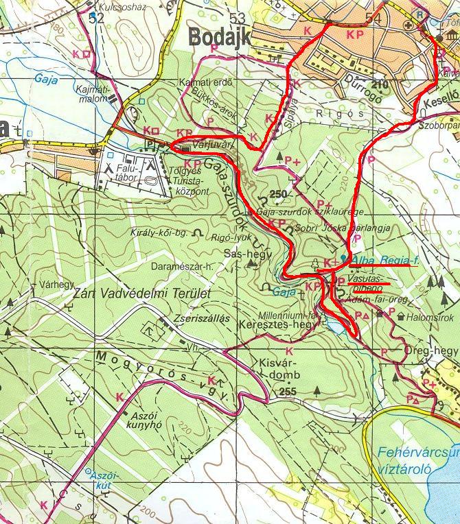 bodajk térkép Kilencedik túra   Kelet Bakony (Tési fennsík, Gaja szurdok  bodajk térkép