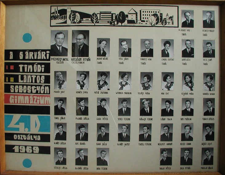 IV.D osztály tablója (1965-1969)