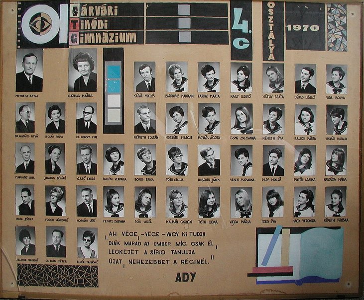 IV.C osztály tablója (1966-1970)