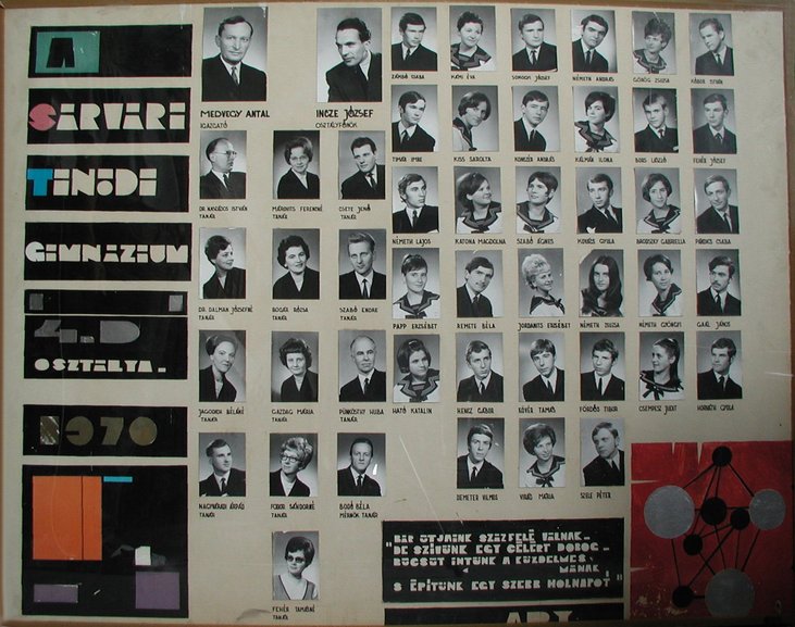 IV.D osztály tablója (1966-1970)