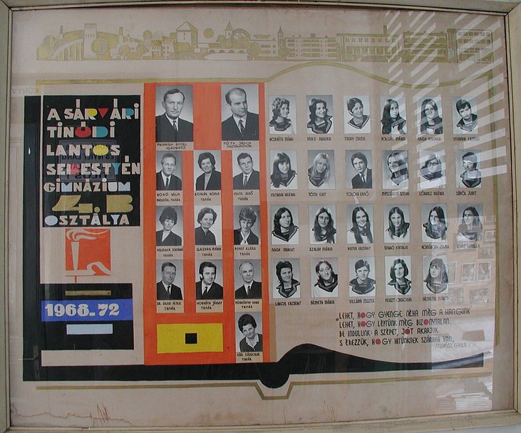 IV.B osztály tablója (1968-1972)