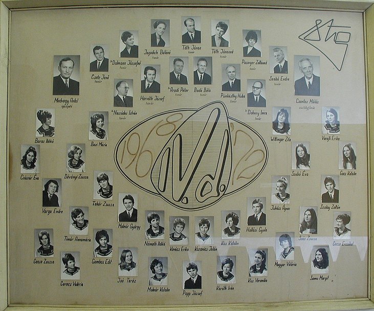 IV.D osztály tablója (1968-1972)