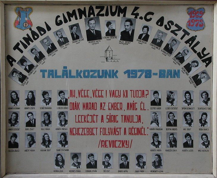 IV.C osztály tablója (1969-1973)