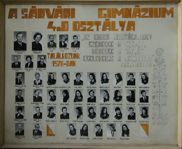 IV.D osztály tablója (1969-1973)