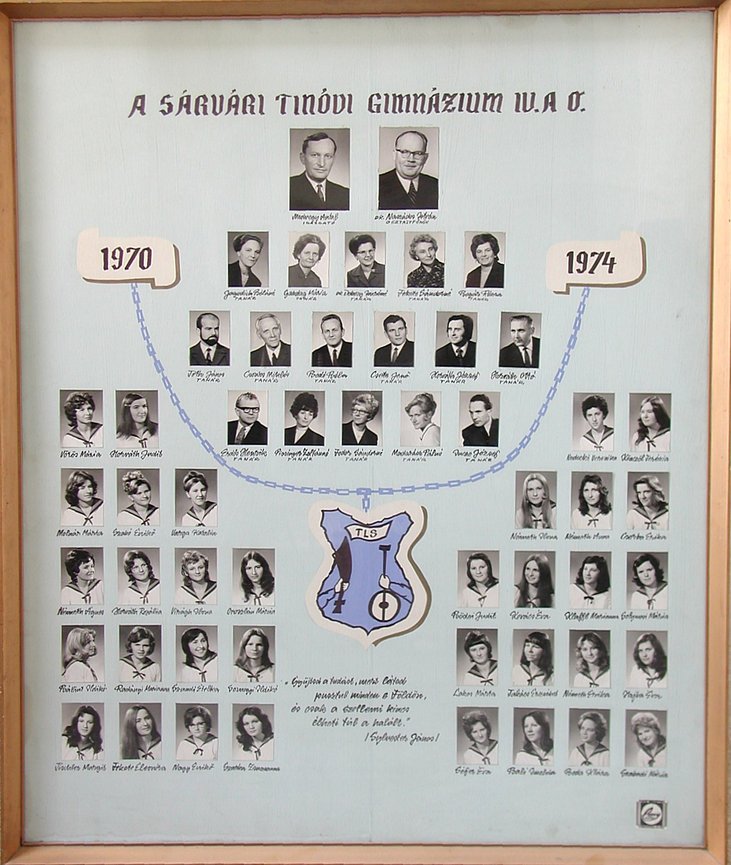 IV.A osztály tablója (1970-1974)