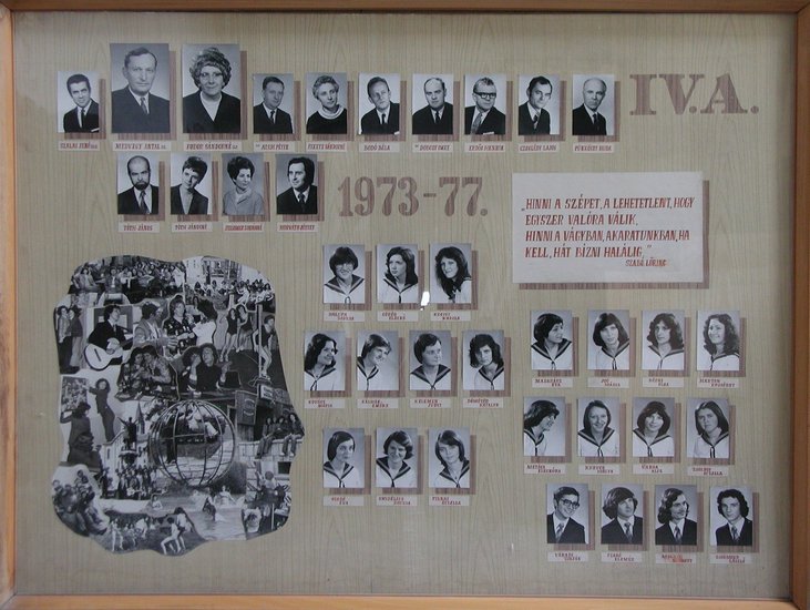 IV.A osztály tablója (1973-1977)
