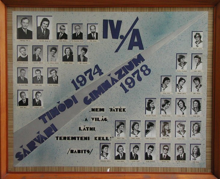 IV.A osztály tablója (1974-1978)