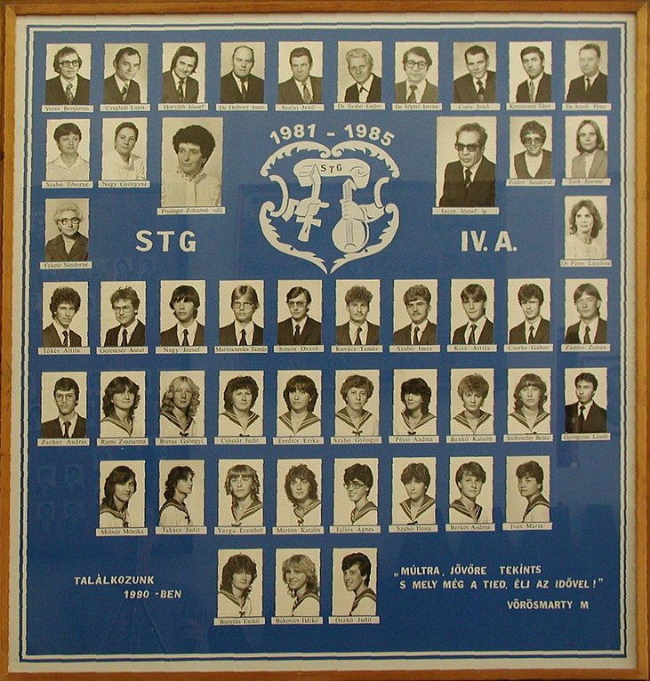 IV.A osztály tablója (1981-1985)