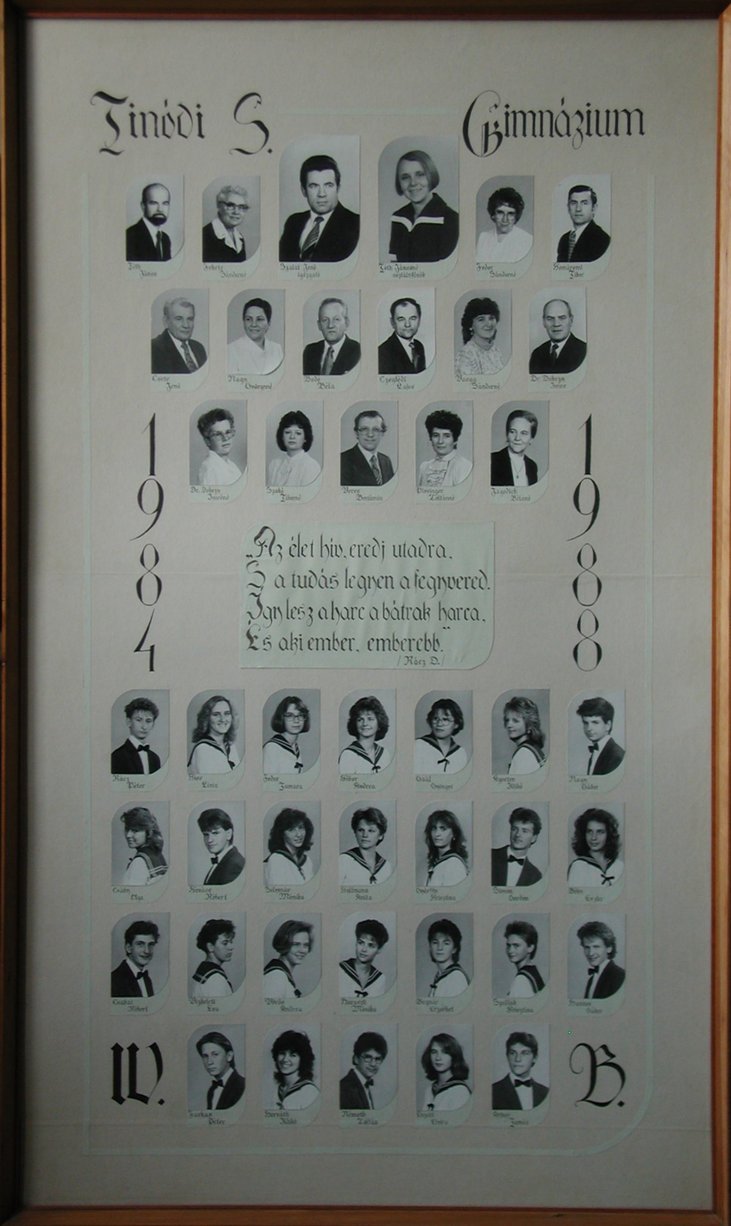 IV.B osztály tablója (1984-1988)