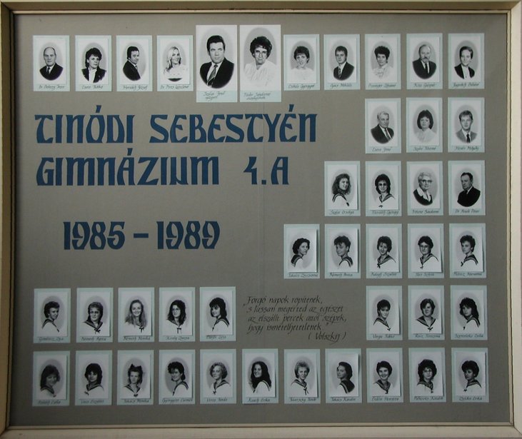 IV.A osztály tablója (1985-1989)