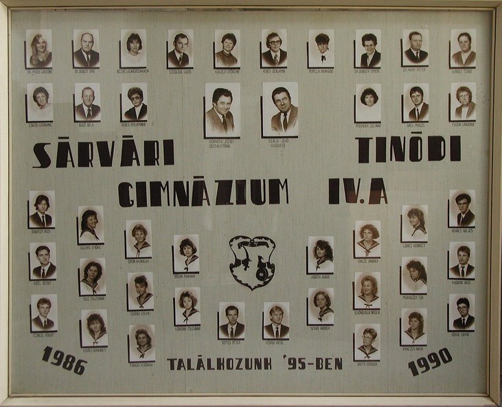 IV.A osztály tablója (1986-1990)