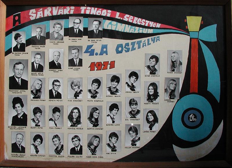 IV.A osztály tablója (1967-1971)