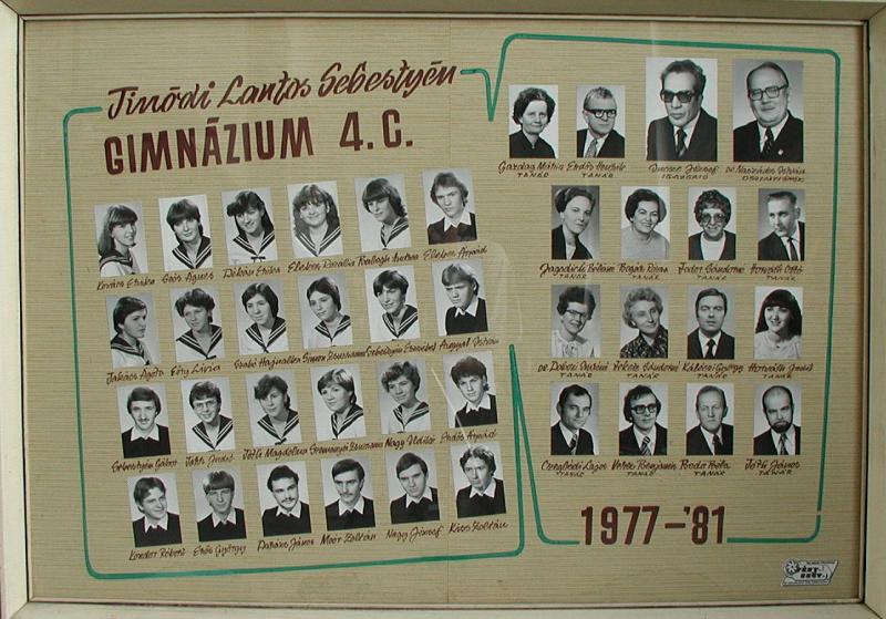 IV.C osztály tablója (1977-1981)