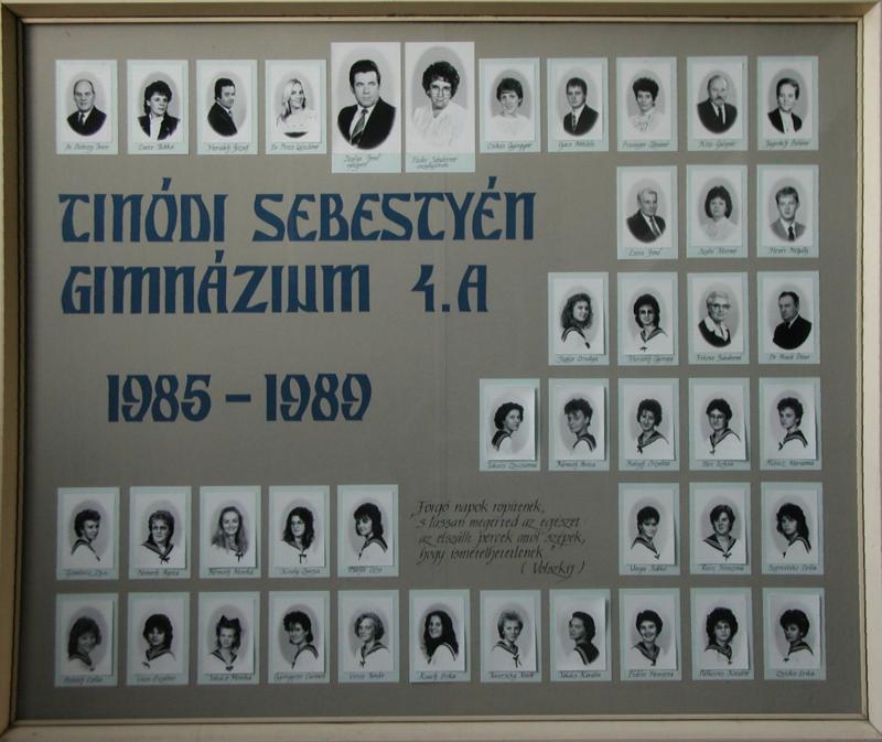 IV.A osztály tablója (1985-1989)