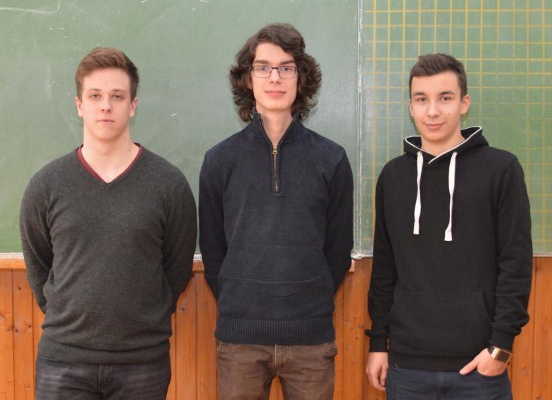 Talabér Csaba, Fülöp Ákos és Lempeg Mátyás 12.A osztályos tanulók