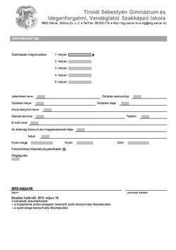 Letölthető jelentkezési lap